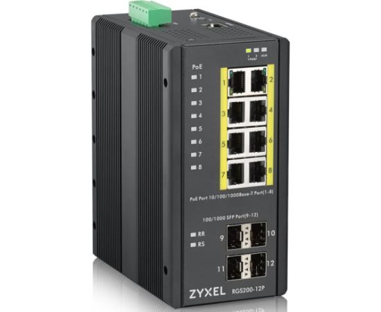 Zyxel RGS200-12P Managed L2 Gigabit Ethernet (10/100/1000) Power over Ethernet (PoE) Black