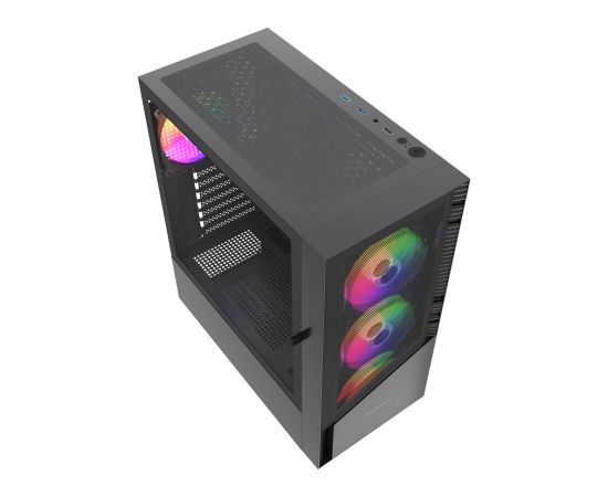 Gembird CCC-FC-4300 Gaming ATX Computer Case Fornax 4300, ARBG backlight, black