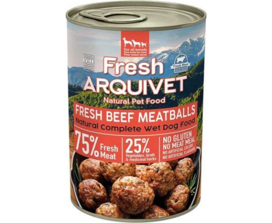 ARQUIVET Fresh Beef meatballs in sauce - wet dog food - 400g Suņu barība