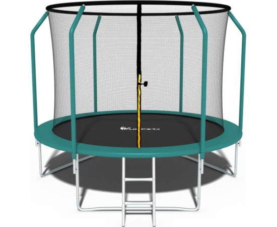 Funfit Trampolina Ogrodowa Premium dla dzieci 312cm 10FT Zielona z Siatką Wewnętrzną i Drabinką - 4466