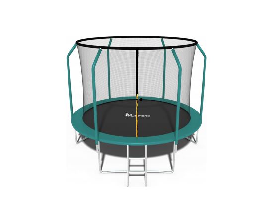 Funfit Trampolina Ogrodowa Premium dla dzieci 312cm 10FT Zielona z Siatką Wewnętrzną i Drabinką - 4466