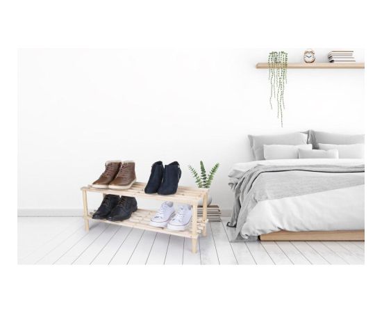 PÓŁKI REGAŁ NA BUTY 2 POZIOMY DREWNIANY ALPINA Мебель для прихожей