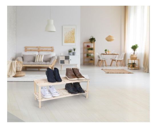 PÓŁKI REGAŁ NA BUTY 2 POZIOMY DREWNIANY ALPINA Мебель для прихожей