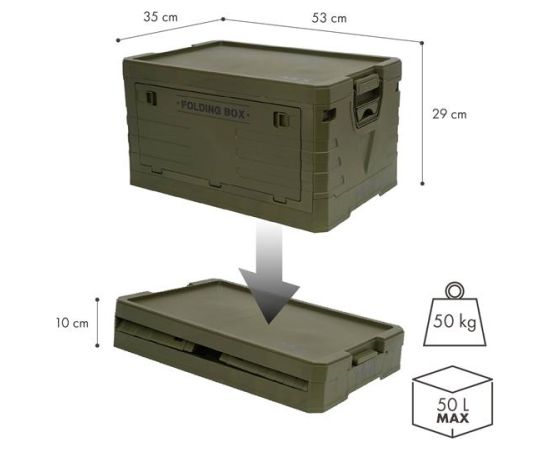 NCB4004 SALOKAMA KEMPINGA KASTĪTE AR VĀKU ZAĻA 50L NILS CAMP