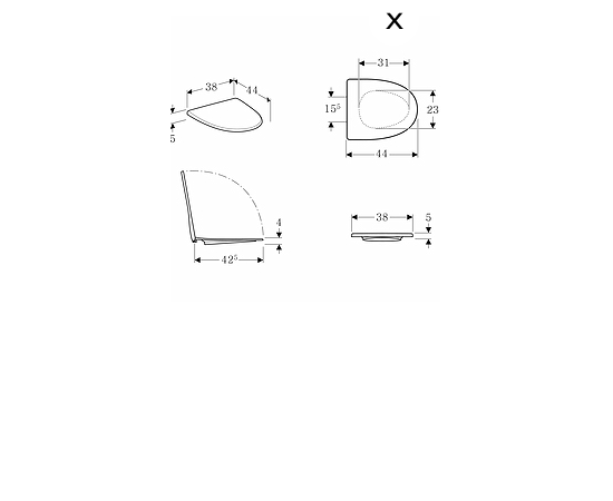 IFO  a sēdriņķis ar vāku Sign, mīkstais, balts Крышки