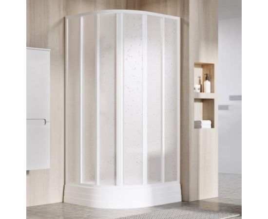 Ravak dušas stūris SKKP6, 900x900 mm, h=1950, r=500, balts/grape stikls Dušas stūri