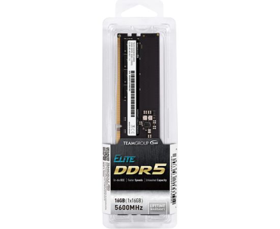 Team Group DDR5 16GB - 5600 - CL - 46 - Single-Kit -  DIMM -TED516G5600C4601, Elite, XMP, black RAM Operatīvā atmiņa