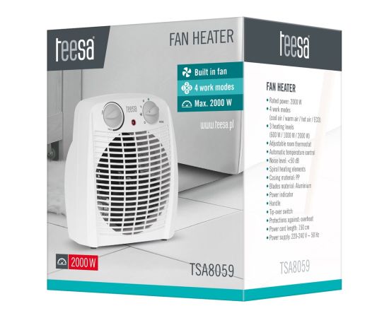 Teesa TSA8059 electric space heater Indoor White 2000 W Fan electric space heater