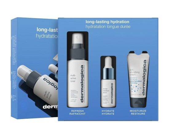 Long-Lasting Hydration Kit Set Dermalogica: Multi-Active, Hydrating, Cleansing Toner, 50 ml + Circular Hydration, Hyaluronic Acid, Serum, For Face, 10 ml + Daily Skin Health - Skin Smoothing, Vitamin C & E, Hydrating, Day & Night, Cream, For Face & N Smaržas - NESAKĀRTOTS Long-Lasting Hydration Kit Set Dermalogica: Multi-Active, Hydrating, Cleansing Toner, 50 ml + Circular Hydration, Hyaluronic Acid, Serum, For Face, 10 ml + Daily Skin Health - Skin Smoothing, Vitamin C & E, Hydrating, Day & Night, Cream, For Face & N Smaržas - NESAKĀRTOTS