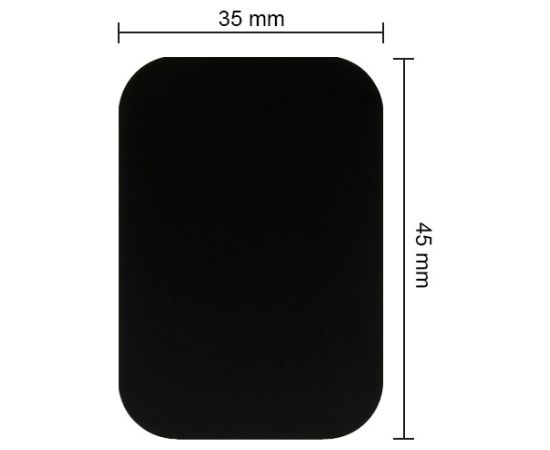 OEM Metāla plāksne magnētu turētājiem - taisnstūra 35x45mm, pelēka