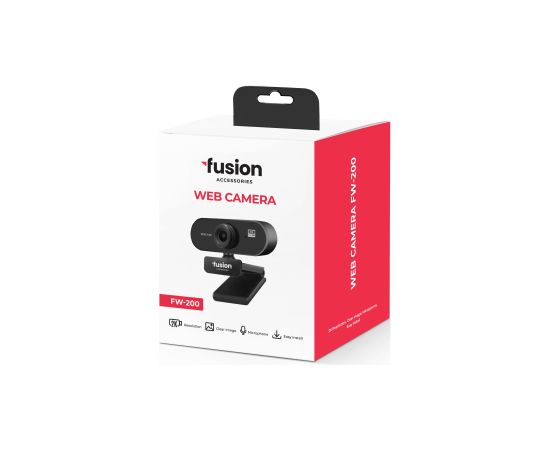 Fusion FW-200 WEB kamera USB 2.0 | 2160p | HD mikrofons| melna (bojāts iepakojums) WEB Kameras