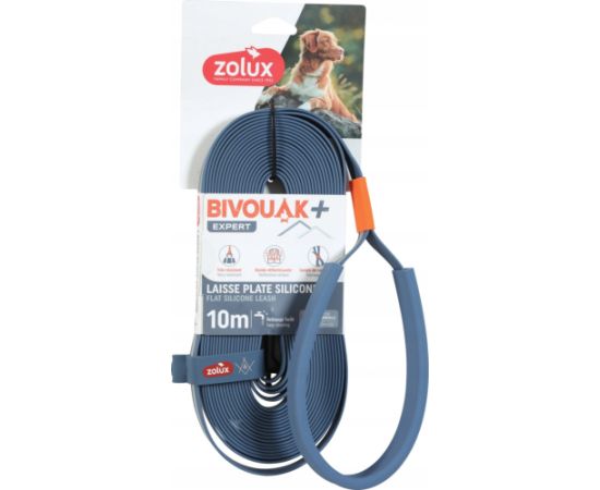 Zolux ZOLUX Smycz płaska dla psa silikonowa BIVOUAK niebieska 10m Citas preces