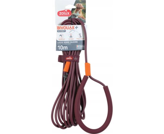 Zolux ZOLUX Smycz okrągła dla psa silikonowa BIVOUAK czerwona 10m Citas preces