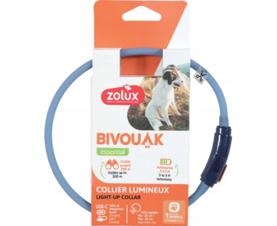 Zolux ZOLUX Obroża LED dla szczeniąt i małych psów świecąca silikon BIVOUAK nieb Citas preces