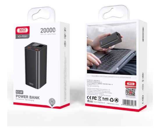 XO PB97 Power Bank Ārējas Uzlādes Baterija 65W / 20000mAh XO PB97 Power Bank Ārējas Uzlādes Baterija 65W / 20000mAh