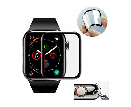 Fusion ceramic glass 9D aizsargstikls pilnam ekrānam Apple Watch 4 | 5 | 6 40mm melns Ekrānu aizsardzība