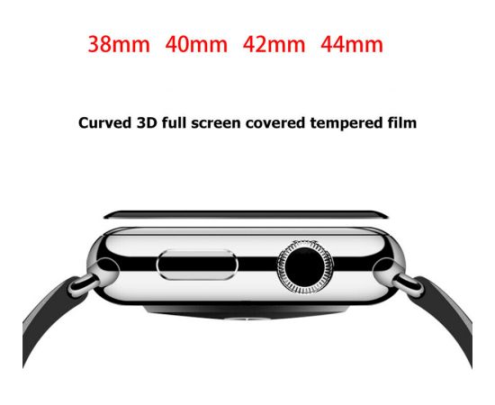 Fusion ceramic glass 9D aizsargstikls pilnam ekrānam Apple Watch 4 | 5 | 6 40mm melns Ekrānu aizsardzība