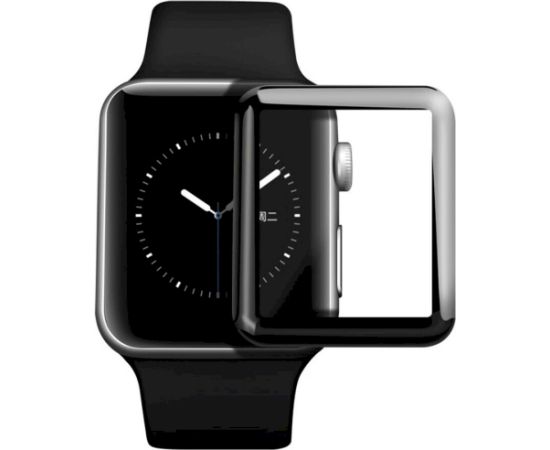 Fusion ceramic glass 9D aizsargstikls pilnam ekrānam Apple Watch 4 | 5 | 6 40mm melns Ekrānu aizsardzība