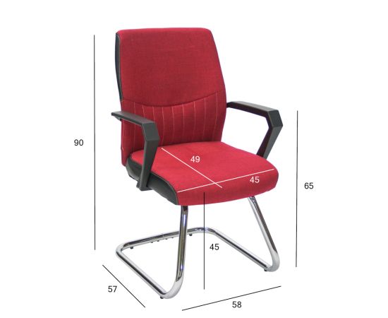 Klienta krēsls ANGELO 58x57xH90cm, sēdvieta un atzveltne: audums, krāsa: melns, rāmis: hroms Biroja krēsli