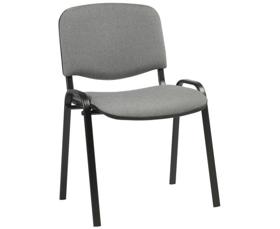 Klienta krēsls ISO 54,5xD42,5xH82/47cm, sēdeklis: audums, krāsa: pelēks, rāmis: melns