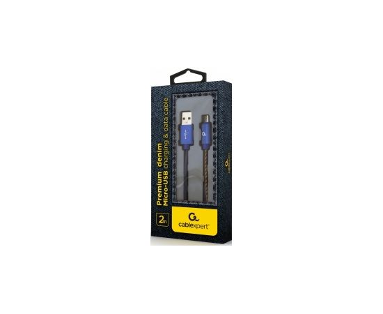 Gembird USB Male - Micro USB Male Premium denim 2m Blue Дата USB-кабели