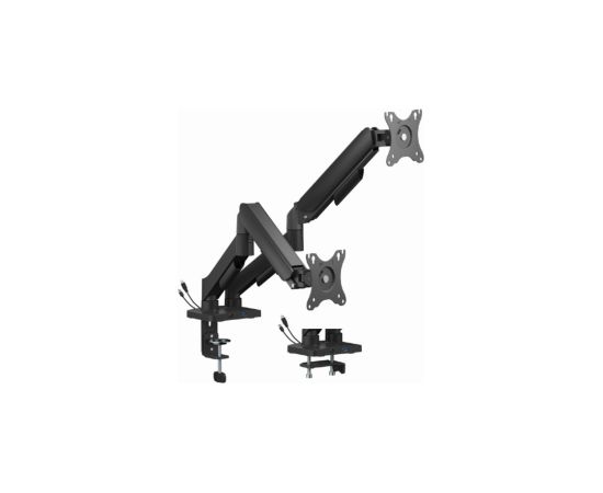 Monitora stiprinājums Gembird 2x 17”-32” Adjustable desk display mounting arm USB TV un monitoru stiprinājumi, kronšteini