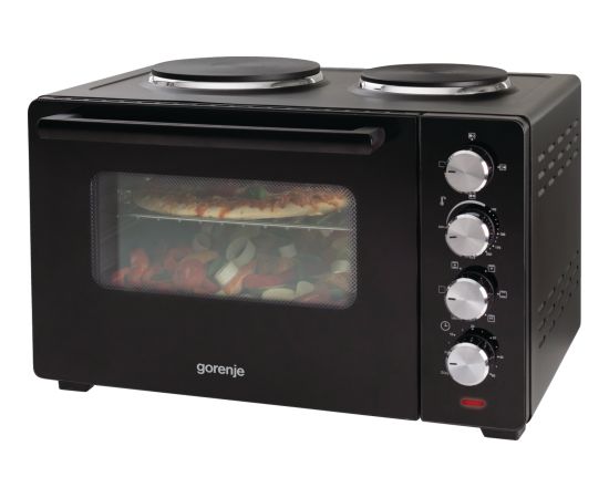 Gorenje Mini Oven OM30GBX 30 L Number of burners/cooking zones 2 1600 W Black Mini cepeškrāsnis un virsmas