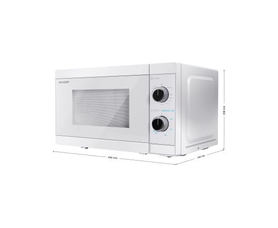 Sharp Microwave Oven with Grill YC-MG01E-C Free standing 800 W Grill White