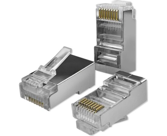 Qoltec 54556 RJ45 modular connector | CAT6 | FTP |Gold-plated contacts | 100 pieces Tīkla vadi