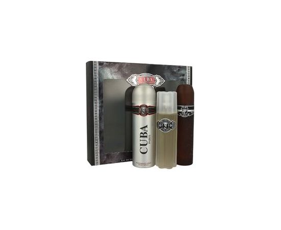 Cuba Black Gift Set 100 ml EDT, After Shave Cuba Black 100 ml and deospray Cuba Black 200 ml 100ml