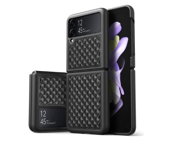 Dux Ducis Samsung  Galaxy Z Flip 4 leather case Venice Black Neoriģinālie Maciņi