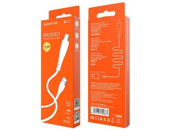OEM Borofone Cable BX37 Wieldy - USB to Micro USB - 1 metre white Дата USB-кабели