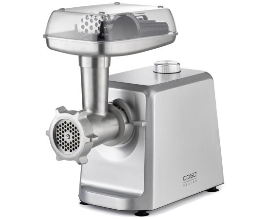 Caso Meat Mincer FW 2500 Stainless Steel 2500 W Number of speeds 2 Throughput (kg/min) 2.5 3 stainless steel cutting plates (3 mm, 5 mm and 8 mm), Sausage filler, Cookie attachment with 4 moulds, Stuffer Gaļas maļamās mašīnas