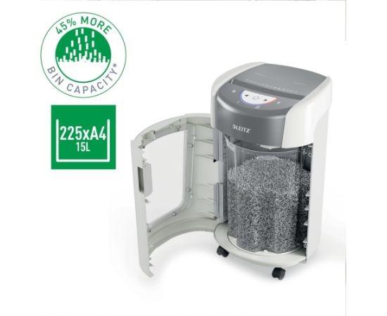 Leitz IQ OptiMax Home Office 225 Micro Cut Paper Shredder Security P5 15L - White Уничтожители документов