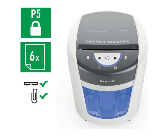 Leitz IQ OptiMax Home Office 225 Micro Cut Paper Shredder Security P5 15L - White Уничтожители документов