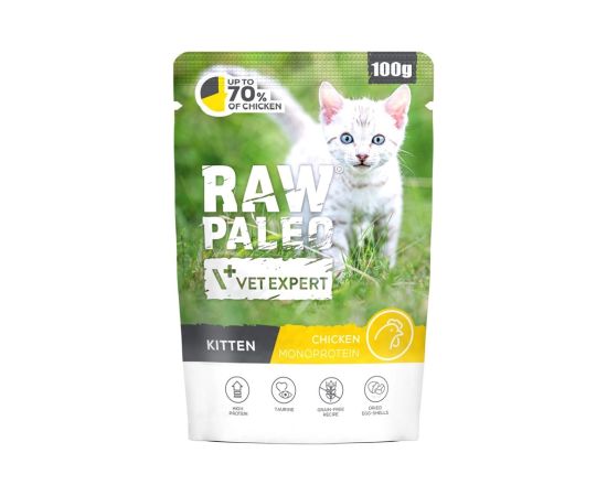 VETEXPERT Raw Paleo Kitten Chicken - wet cat food - 100g Kaķu konservi