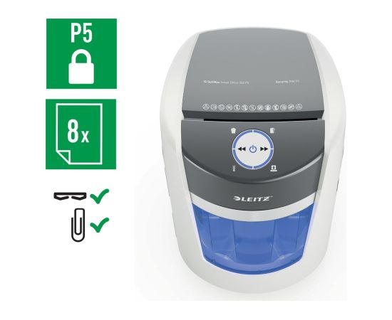 Leitz IQ OptiMax Small Office 350 Micro Cut Paper Shredder Security P5 22L - White Уничтожители документов