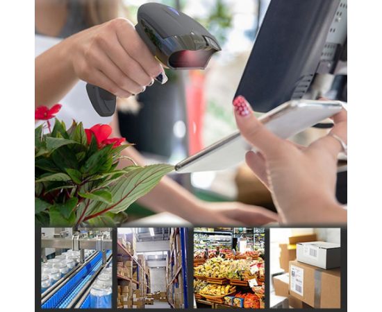 Qoltec 50856 Wireless barcode scanner 1D 2D | 2.4GHz