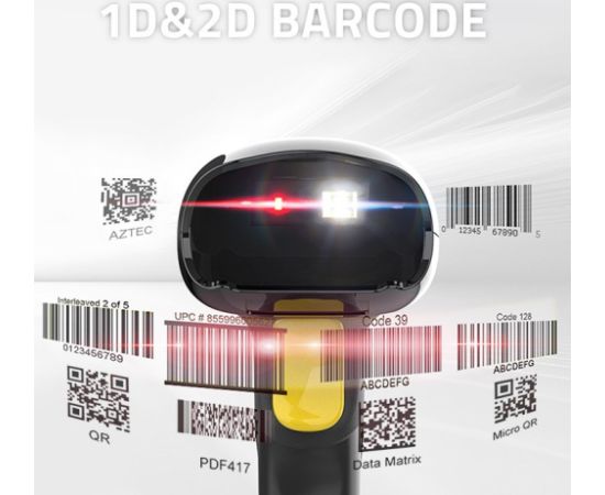 Qoltec 50856 Wireless barcode scanner 1D 2D | 2.4GHz