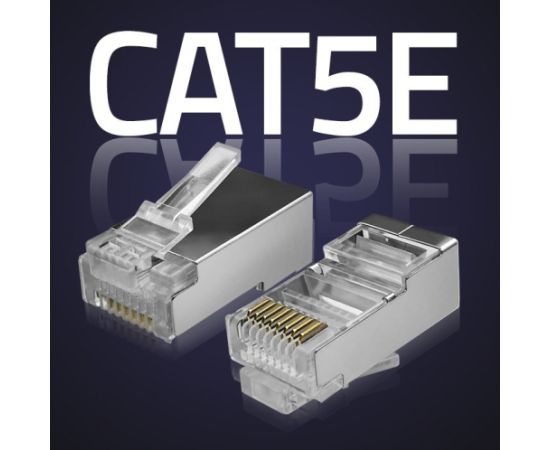 Qoltec 54554 RJ45 modular connector | CAT5e | FTP |Gold-plated contacts | 100 pieces Сетевые кабели