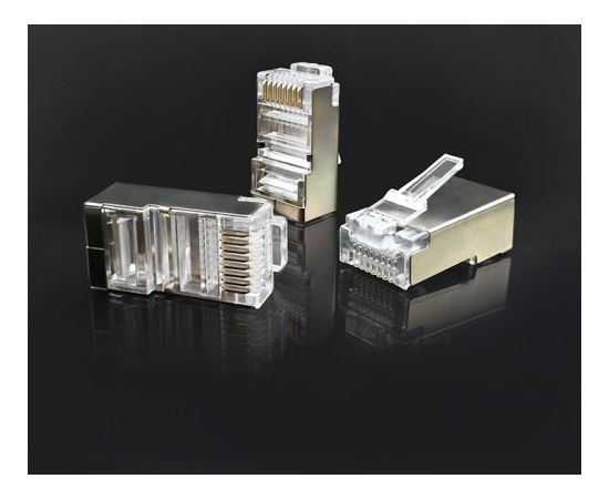 Qoltec 54554 RJ45 modular connector | CAT5e | FTP |Gold-plated contacts | 100 pieces Сетевые кабели