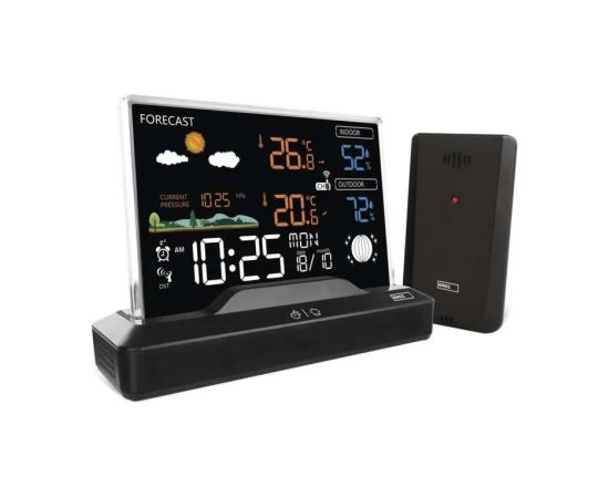 Emos Bezvadu digitālā meteoroloģiskā stacija ar āra sensoru, melna Meteoroloģiskās stacijas