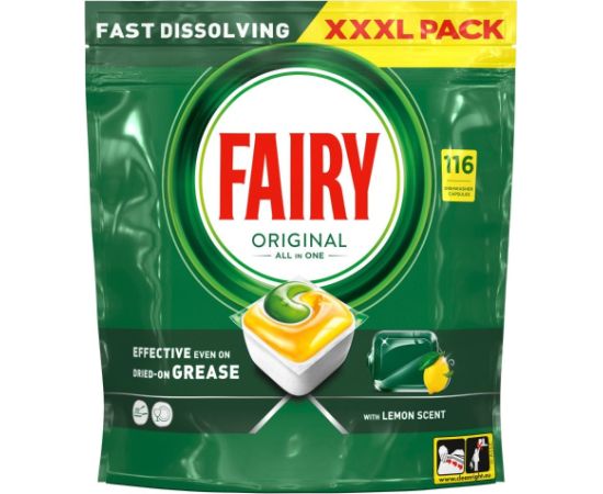 Trauku mazg.kapsulas FAIRY Ain1 Lemon, 116gb Tīrīšanas un Ķīmiskie līdzekļi