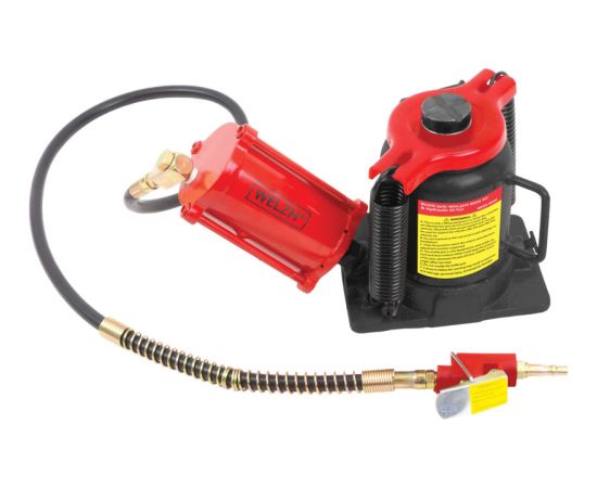 Welzh Werkzeug Pudeles domkrats ar pneimatisko un hidraulisko vadību, 20 tonnas Smago automobīļu