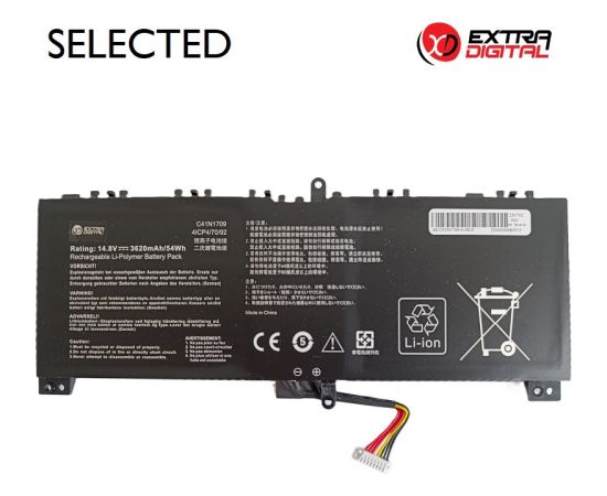 Extradigital Аккумулятор для ноутбука ASUS C41N1709, 3620mAh, Extra Digital Selected Portatīvo datoru baterijas