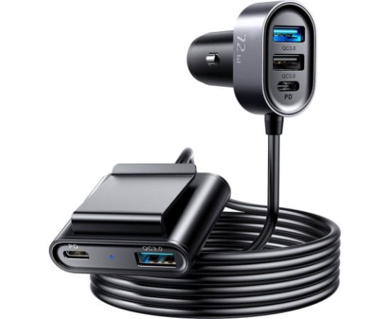 Joyroom   Joyroom car charger 2xPD + 2xQC3.0 72W 1.5m black (JR-CL05) Joyroom   Joyroom car charger 2xPD + 2xQC3.0 72W 1.5m black (JR-CL05)