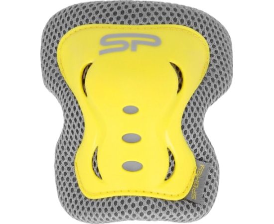 Dzelteno bērnu/jauniešu uzliku komplekts (ceļgaliem, plaukstām un elkoņiem) Spokey SHIELD