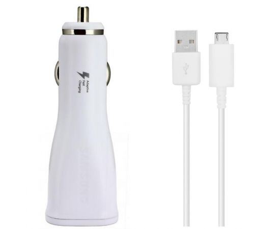 Samsung EP-LN915UWE 2A 15W USB Авто зарядка быстрого заряда  + Micro USB 3.0 Кабель Белый (EU Blister)