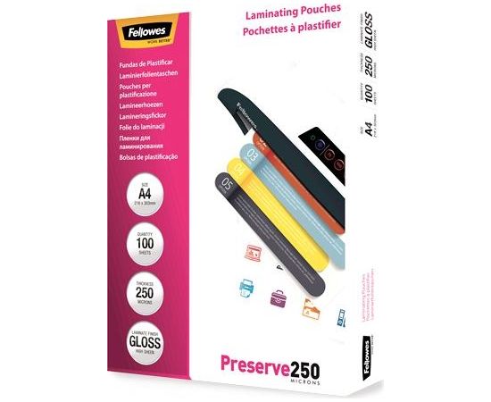 Fellowes Laminating pouch 250 µ, 216x303 mm - A4, 100 pcs
