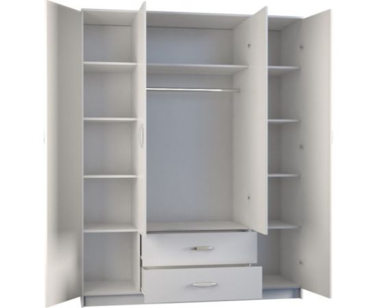 Top E Shop Topeshop ROMANA 160 BIEL KPLB bedroom wardrobe/closet 11 shelves 4 door(s) White Skapji